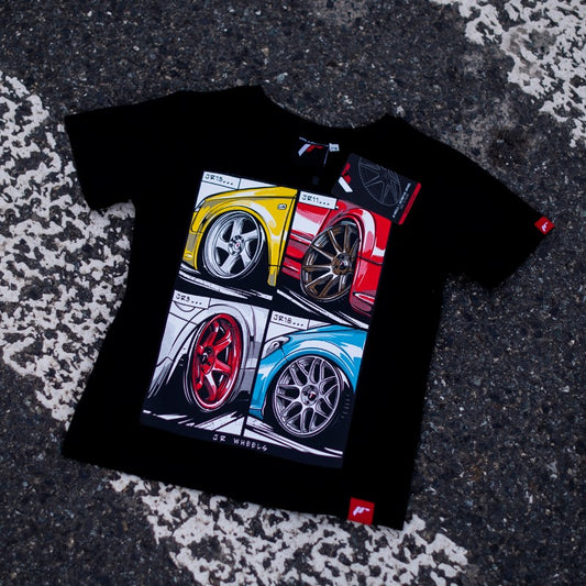 JR Wheels TSHIRT-JJRMIXBK-146 JR Junior T-Shirt MIX Black Size 146/152