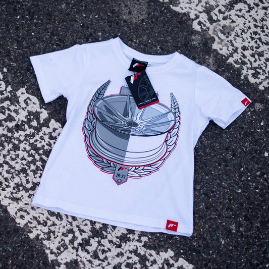 JR Wheels TSHIRT-JJR21W-146 JR Junior T-Shirt JR-21 Laurel White Size 146/152