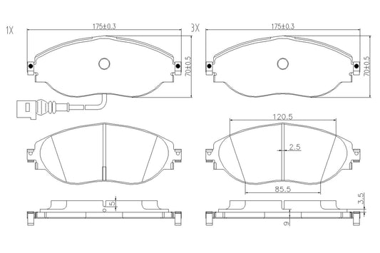 BOGAP A8210317 Brake Pad Set, Disc Brake | ML Performance Car Parts