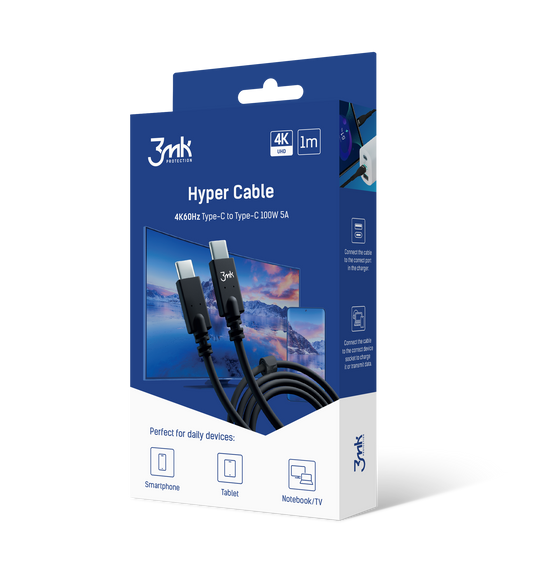 3mk Hyper Cable 4k60Hz 1m 100W USB-C/USB-C