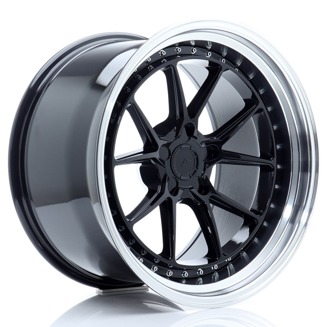 JR Wheels JR391911F35X0072GBL JR Wheels JR39 19x11 ET0-25 5H BLANK Gloss Black w/ Machined Lip