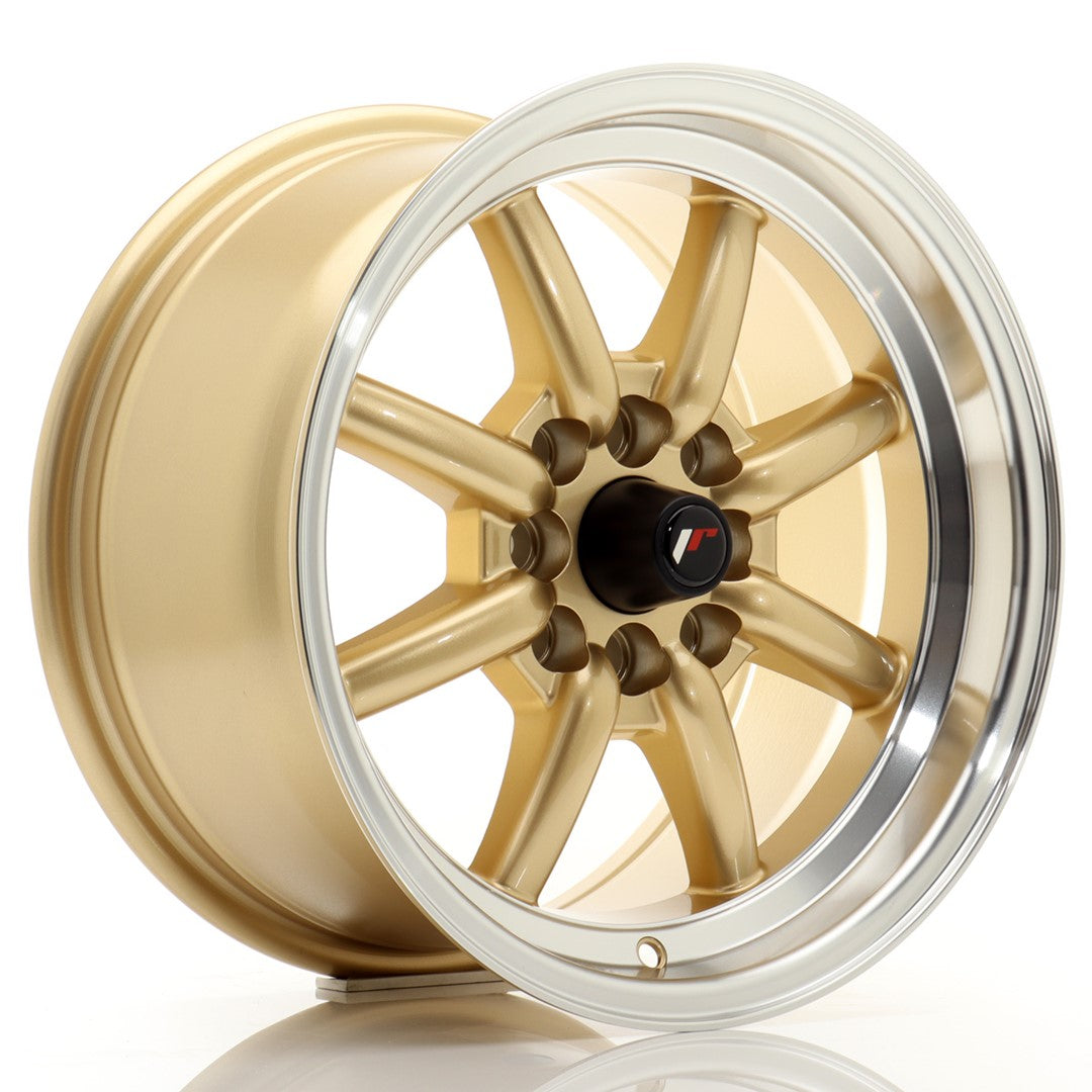 JR Wheels JR19158042073GDL JR Wheels JR19 15x8 ET20 4x100/114 Gold w/ Machined Lip