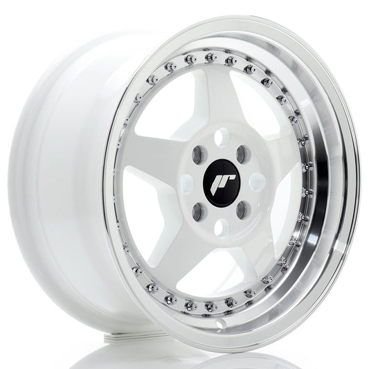 JR Wheels JR615704H3567WL1 JR Wheels JR6 15x7 ET35 4x100 White w/ Machined Lip