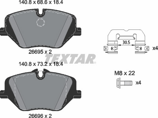 TEXTAR 2669501 BMW; BMW (BRILLIANCE), Brake Pad Set - 2147601
