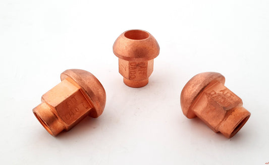 A.I.TECH AIT-DADO-7 STEEL COPPERD NUT 12X1,25, EX 17MM, O.D. 25MM, SPHERICAL SEAT, TOTAL LENGHT 28MM