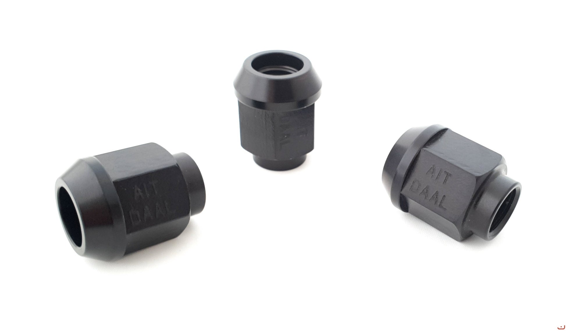 A.I.TECH AIT-DAAL ERGAL ALLOY COMPETITION NUT (BLACK) 12X1,25, EX 19MM, O.D. 22MM, CONICAL SEAT, TOTAL LENGHT 27MM