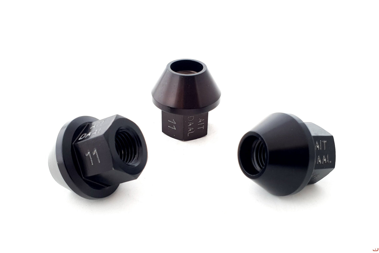 A.I.TECH AIT-DAAL11 ERGAL ALLOY COMPETITION NUT (BLACK) 12X1,5, EX 19MM O.D. 28, CONICAL SEAT, TOTAL LENGHT 27MM