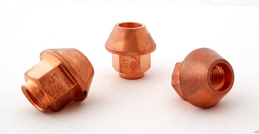 A.I.TECH AIT-DADO-2 STEEL COPPERED NUT 12X1,5, EX 19MM, O.D. 28MM, CONICAL SEAT, TOTAL LENGHT 28,5MM