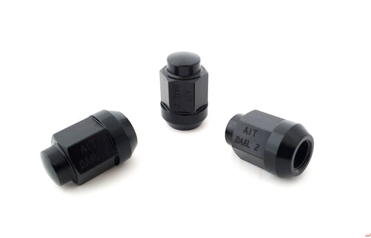 A.I.TECH AIT-DAAL2 ERGAL ALLOY BLANK NUT (BLACK) 12X1,25, EX 19MM, O.D. 22MM, CONICAL SEAT, TOTAL LENGHT 27MM