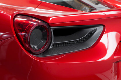 Capristo 03FE08710001LM Ferrari 488 Carbon Tail Light Covers (Matte) 