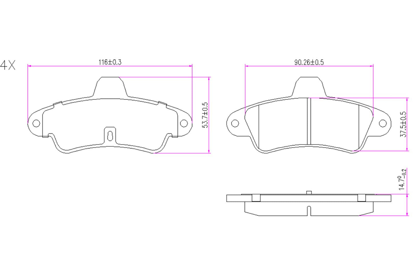 BOGAP F8210622 Brake Pad Set, Disc Brake | ML Performance Car Parts