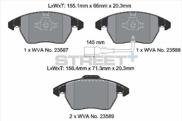 PAGID Racing T8033SP2001 STREET+ Brake Pads