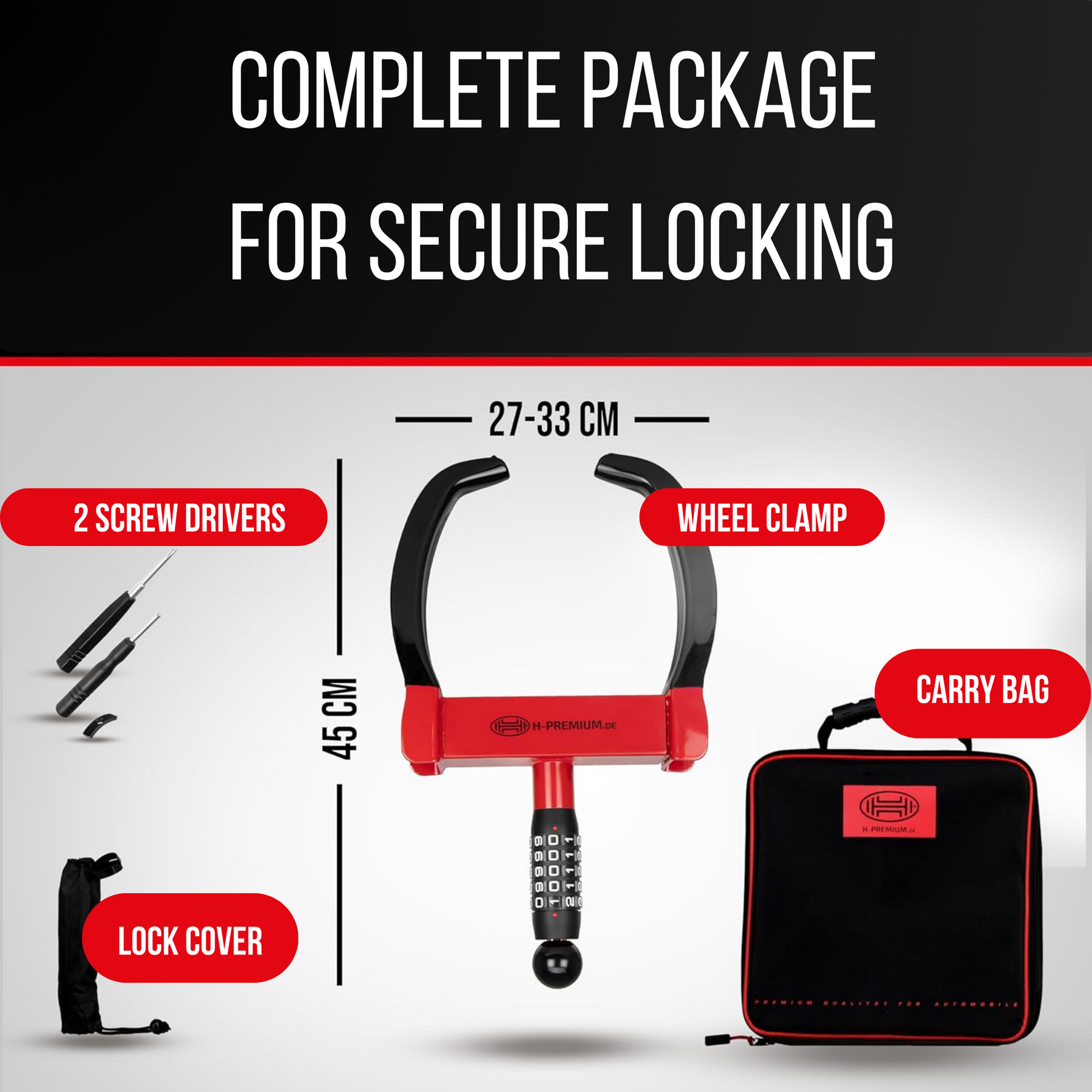 Heyner 850500 Wheel Clamp Lock Coded