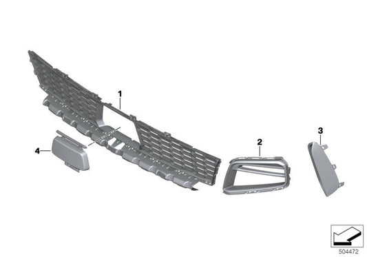 Genuine BMW 51115A0A885 Trim on Grill, Side, Left
