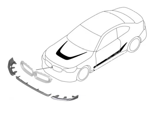 Genuine BMW G42 M-Sport Carbon Front Splitter - Set