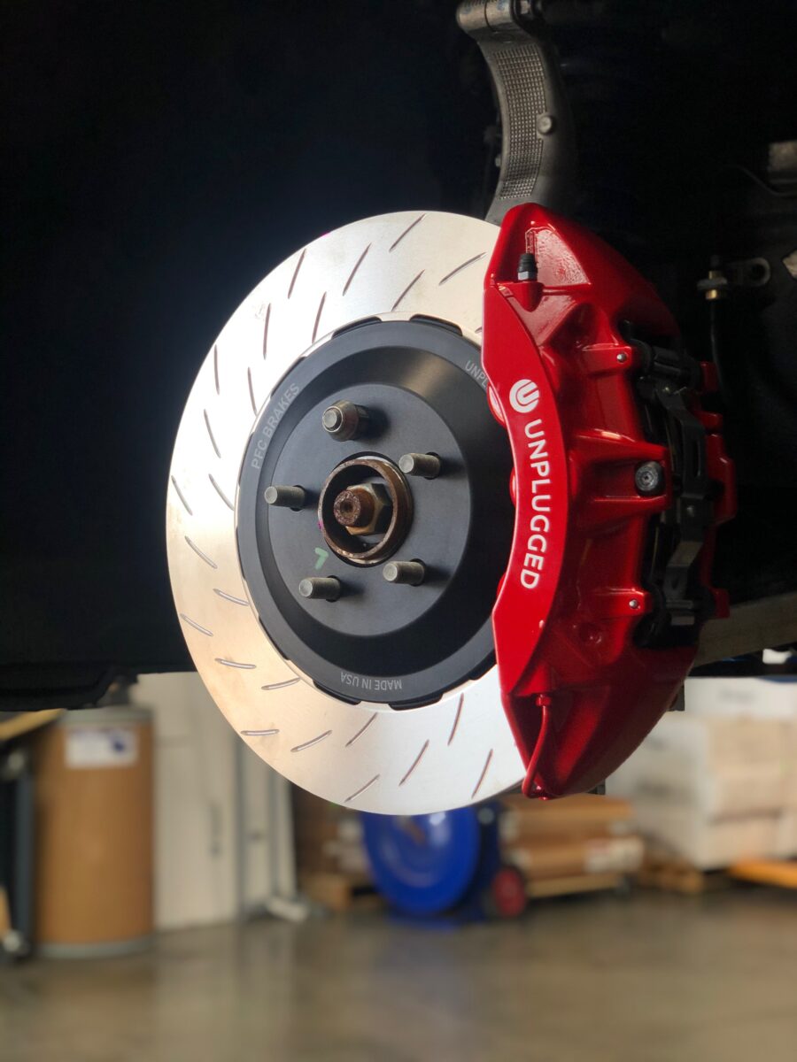 UNPLUGGED PERFORMANCE UP-M3MY-317-3.1 FRONT BIG BRAKE 6 PISTON KIT, UP X PFC 394MM IRON ROTORS, STREET PADS FOR TESLA MODEL 3 / Y