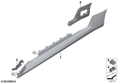 Genuine BMW 51777887598 G87 M2 Door Sill Cover, Primed Right