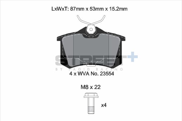 PAGID Racing T8032SP2001 STREET+ Brake Pads
