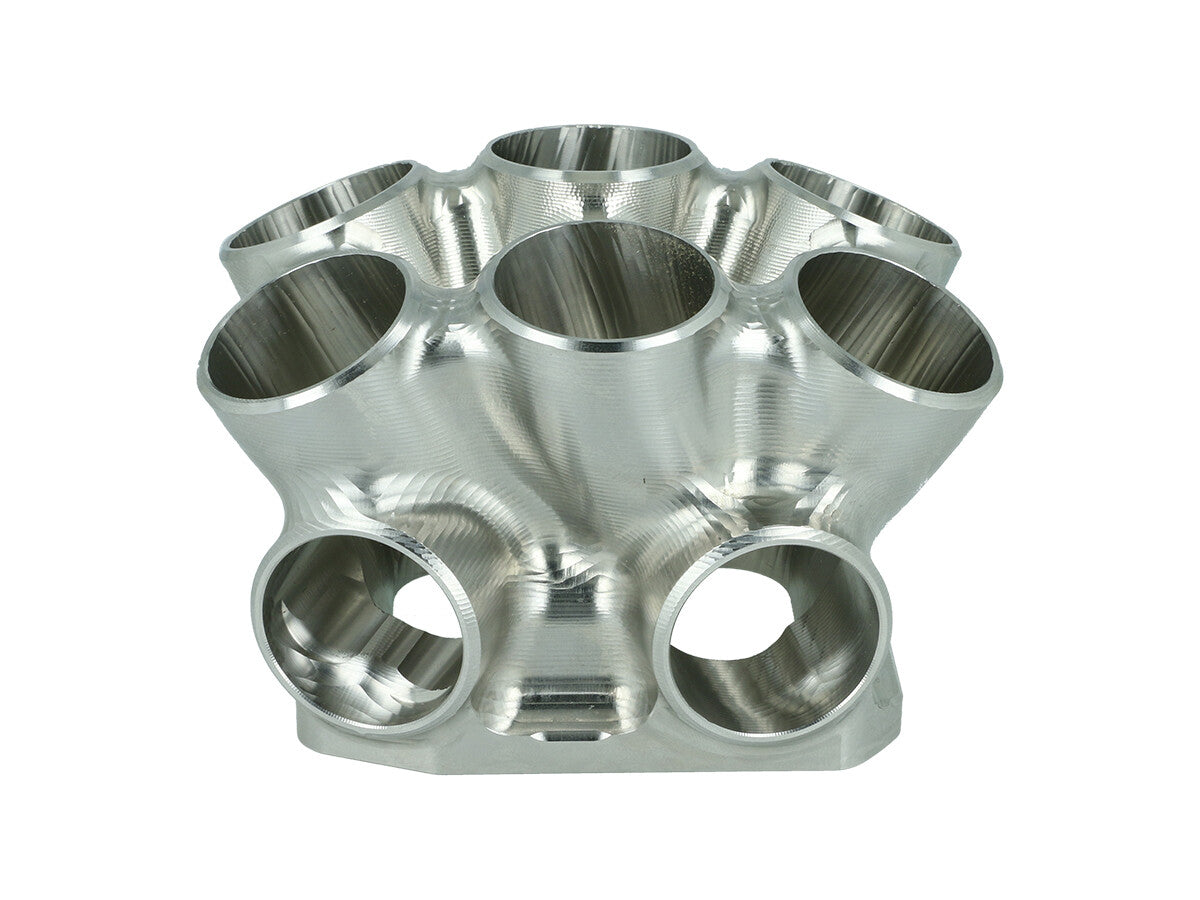 Turbozentrum 117621 6-Cyl. CNC stainless steel collector T4 Twinscroll with 2x external Wastegate ports