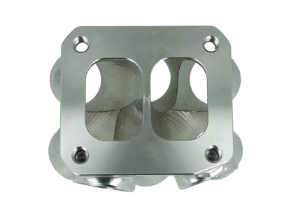 Turbozentrum 117621 6-Cyl. CNC stainless steel collector T4 Twinscroll with 2x external Wastegate ports
