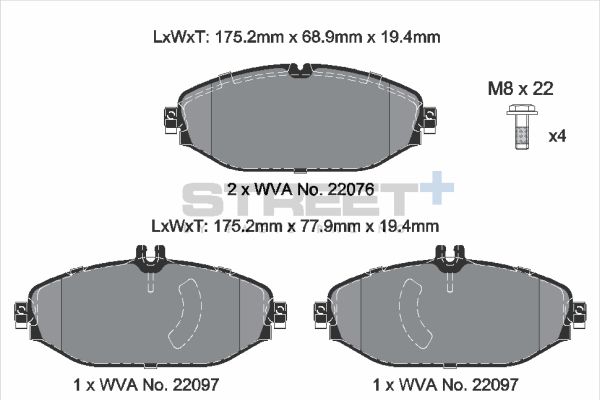 PAGID Racing T8010SP2001 STREET+ Brake Pads