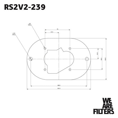 Ramair RS2V2-239-402 Carburettor Foam Air Filter with Baseplate to fit Weber 32/34 DMTL, DMTR, DATR - 40mm Internal Height