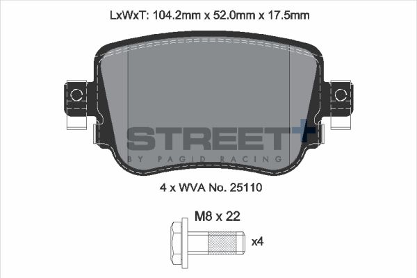 PAGID Racing T8108SP2001 STREET+ Brake Pads