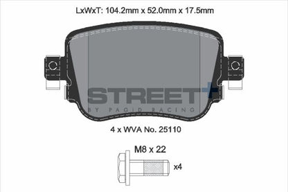 PAGID Racing T8108SP2001 STREET+ Brake Pads