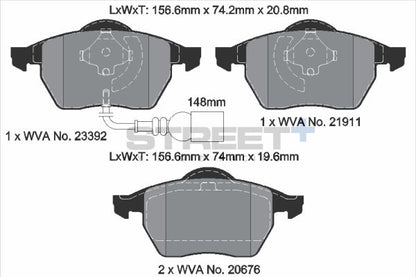 PAGID Racing T8173SP2001 STREET+ Brake Pads