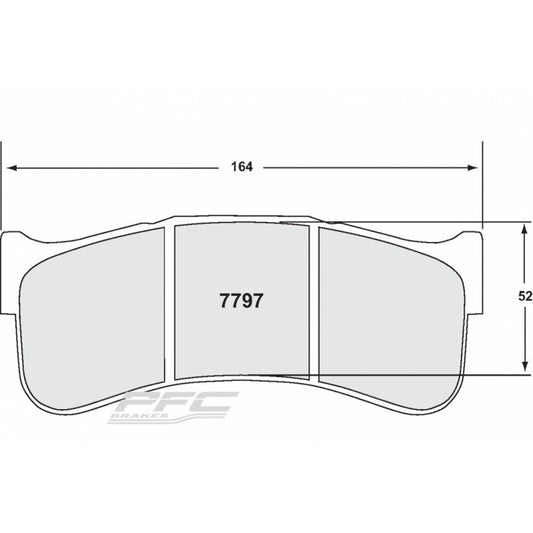 PFC 7797.82.25.44 FRONT BRAKE PADS RACING 82 CMPD 25 MM FOR PORSCHE 992 CUP