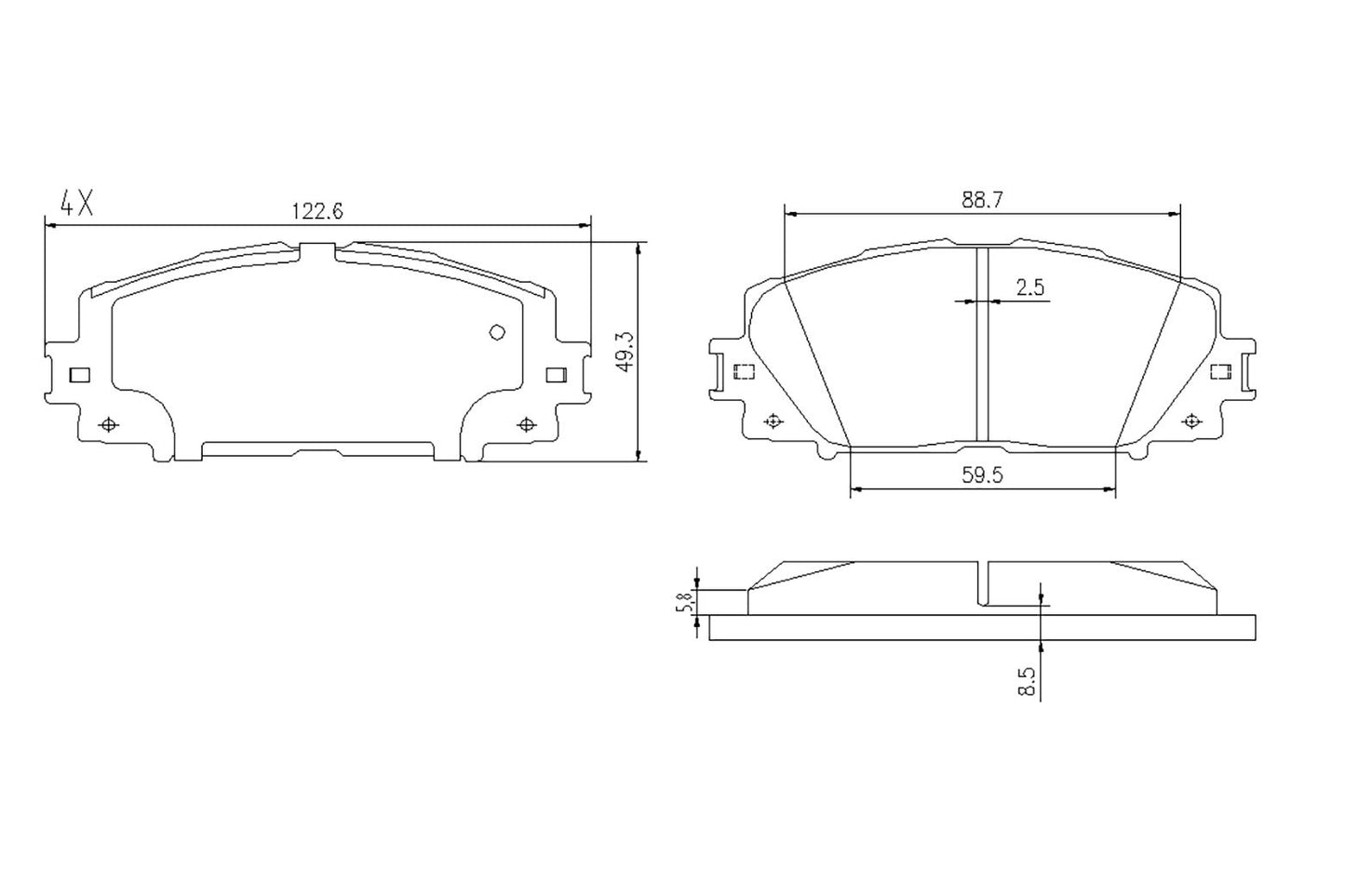 BOGAP T8210102 Brake Pad Set, Disc Brake | ML Performance Car Parts