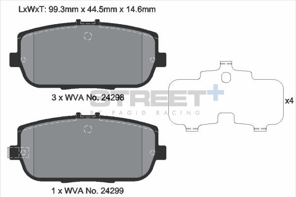 PAGID Racing T8302SP2001 STREET+ Brake Pads