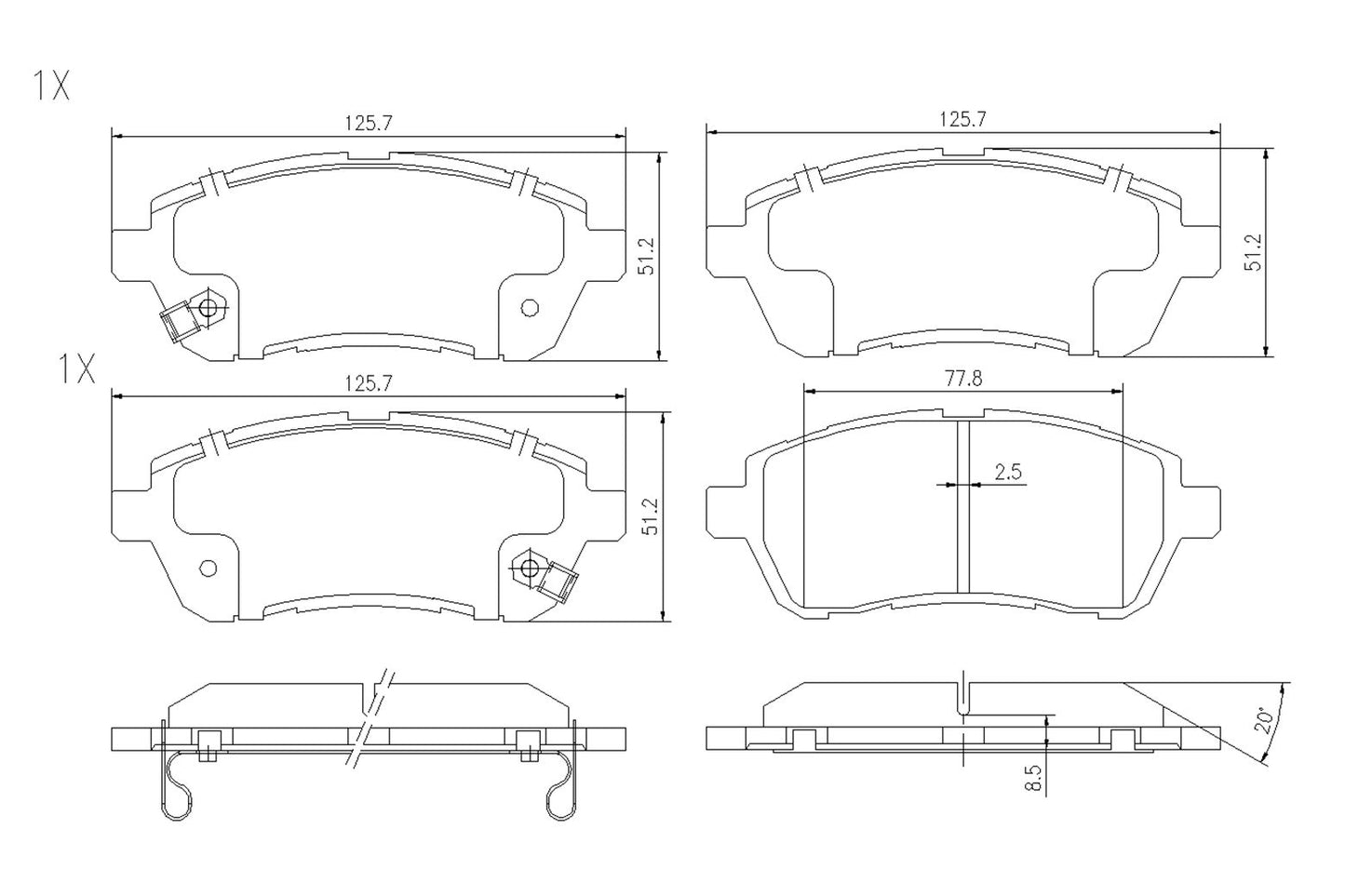 BOGAP F8210431 Brake Pad Set, Disc Brake | ML Performance Car Parts