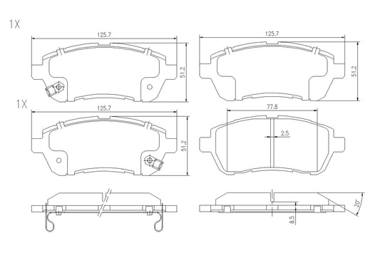 BOGAP F8210431 Brake Pad Set, Disc Brake | ML Performance Car Parts