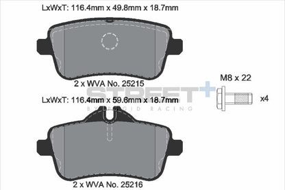 PAGID Racing T8115SP2001 STREET+ Brake Pads