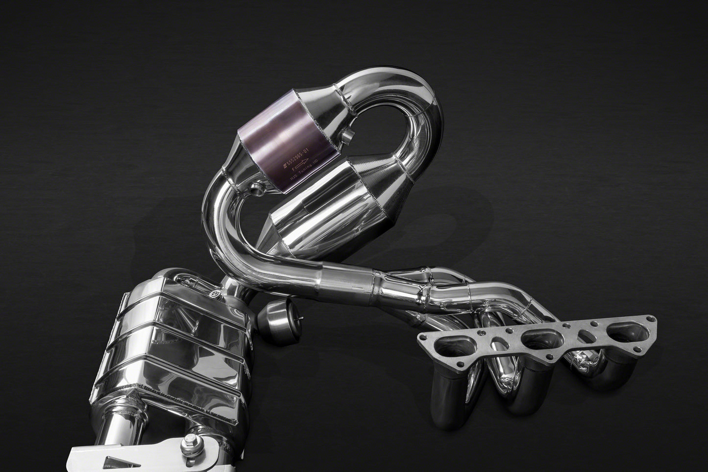 Capristo 02PO08603013 Porsche 991.1 GT3/3RS Racing Valved Exhaust with Headers, 250 Cell Sports Cat, and Carbon Engine Cover (CES3) 