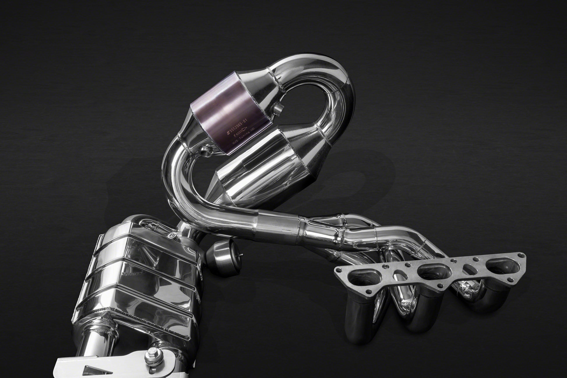 Capristo 02PO08603013 Porsche 991.1 GT3/3RS Racing Valved Exhaust with Headers, 250 Cell Sports Cat, and Carbon Engine Cover (CES3) 