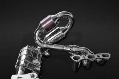 Capristo 02PO08603013 Porsche 991.1 GT3/3RS Racing Valved Exhaust with Headers, 250 Cell Sports Cat, and Carbon Engine Cover (CES3) 