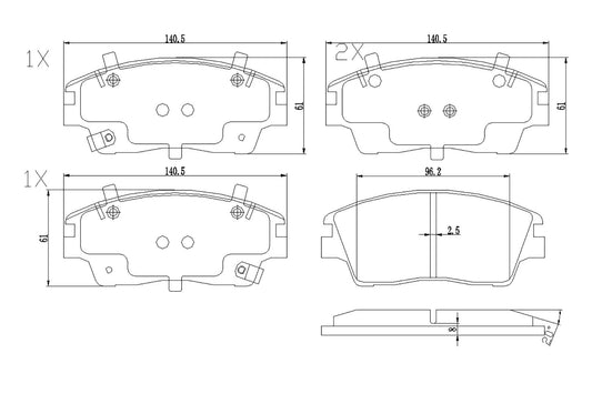 BOGAP Y8210167 Brake Pad Set, Disc Brake | ML Performance Car Parts
