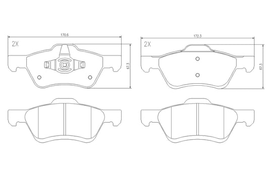 BOGAP F8210183 Brake Pad Set, Disc Brake | ML Performance Car Parts