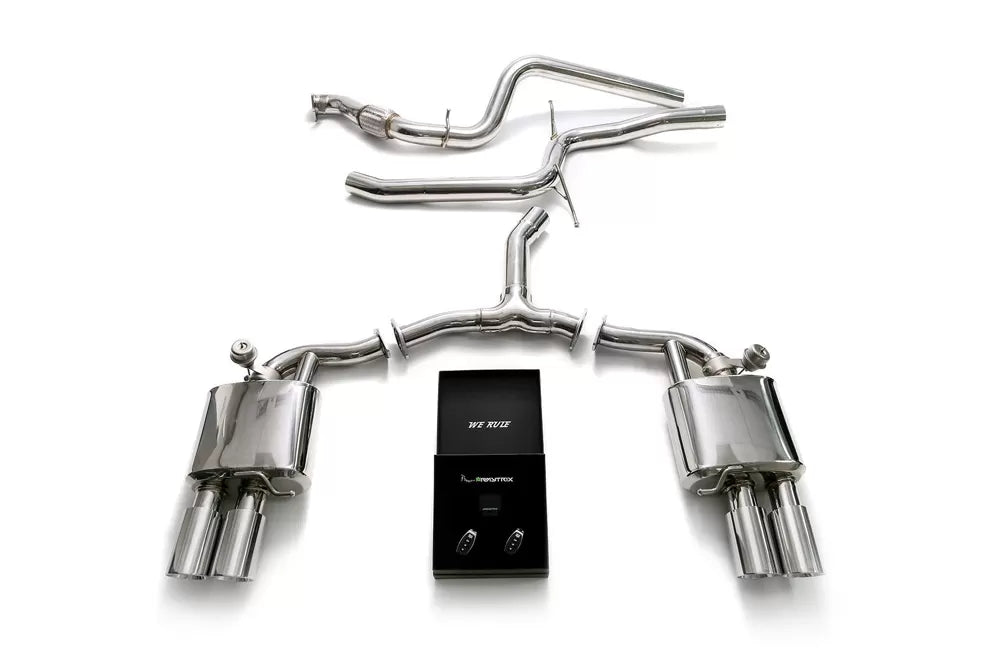 Valvetronic Exhaust System Audi A5 B9 Sportback with Chrome Silver Tips | ML Performance Car Parts