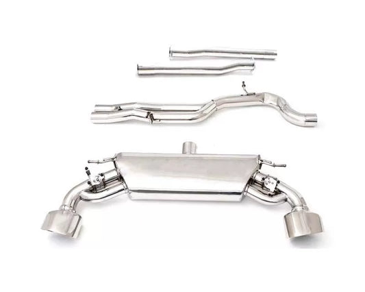 Stainless Steel Valvetronic Exhaust System Audi TTRS 8S with Chrome Silver Tips | ML Performance Car Parts