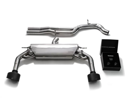 Valvetronic Exhaust System Audi Turbo RS3 8V with Matte Black Tips | ML Performance Car Parts