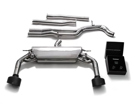 Valvetronic Exhaust System Audi Sportback RS3 8V with Matte Black Tips | ML Performance Car Parts
