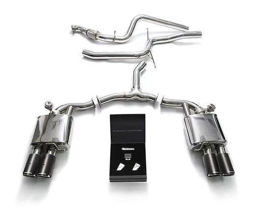 Valvetronic Exhaust System Audi A5 B9 Sportback with Carbon Tips | ML Performance Car Parts