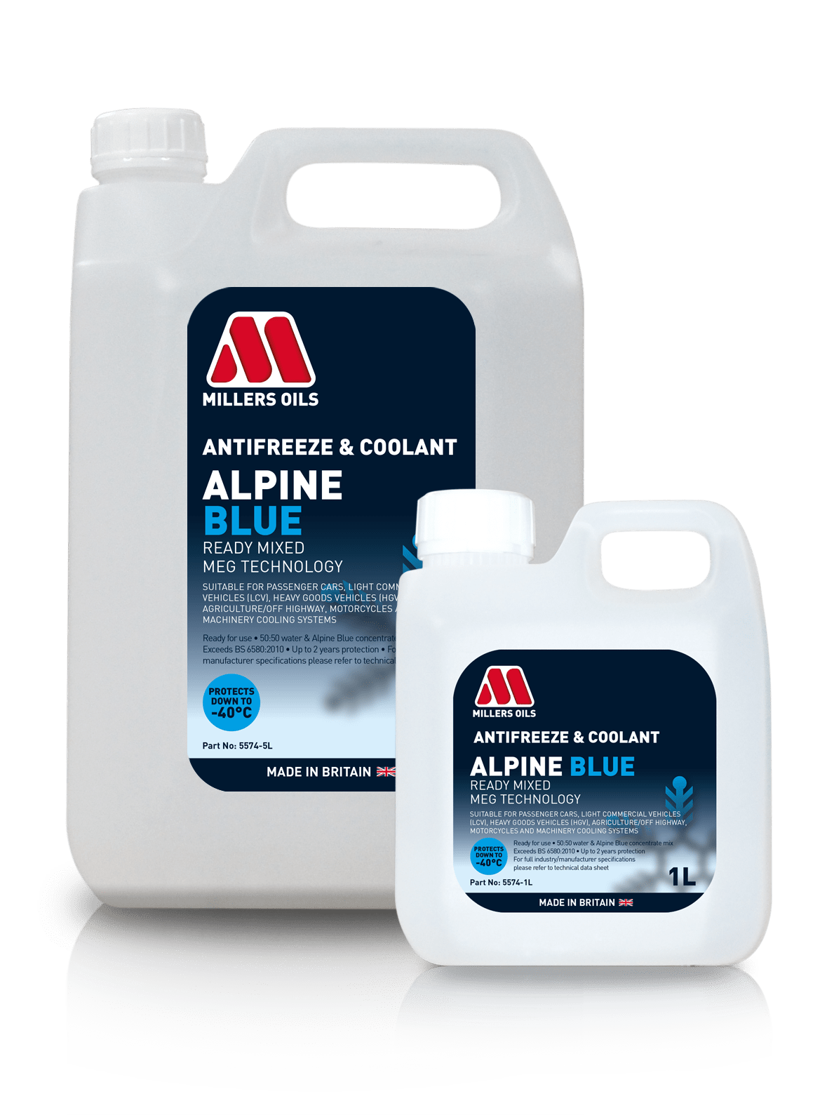 Millers Oils 5574 Alpine Blue Antifreeze & Coolant Ready Mixed