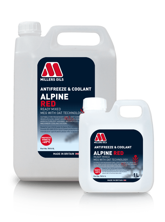 Millers Oils 7810GYA Alpine Red Antifreeze & Coolant Ready Mixed 5L