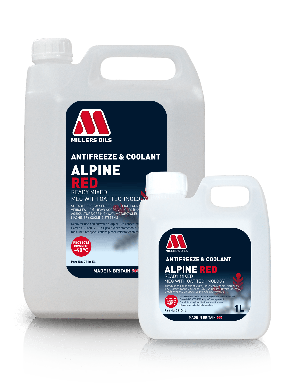 Millers Oils 7810JBB Alpine Red Antifreeze & Coolant Ready Mixed 1L