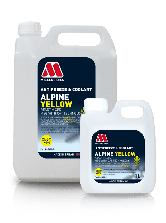 Millers Oils 8436 Alpine Yellow Antifreeze & Coolant Ready Mixed
