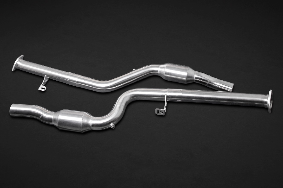 Capristo 02BM07403011 BMW M3/M4 (G80/81/82) Valved Exhaust, MidSilencer Delete, 200 Cell OPF/GPF Replacement, &amp; Wicrom Tips (OE Actuators) 